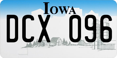 IA license plate DCX096
