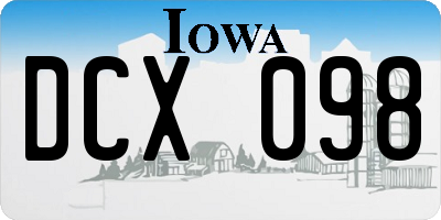IA license plate DCX098