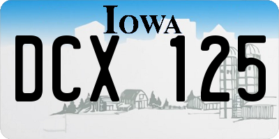 IA license plate DCX125