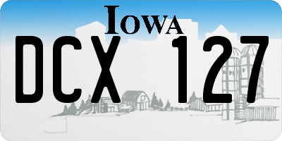 IA license plate DCX127