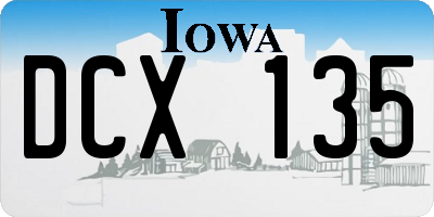 IA license plate DCX135