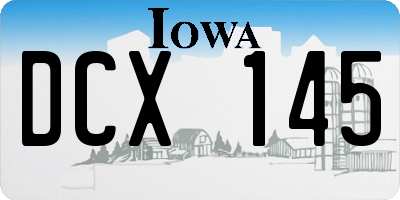 IA license plate DCX145