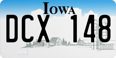 IA license plate DCX148