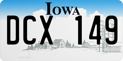 IA license plate DCX149