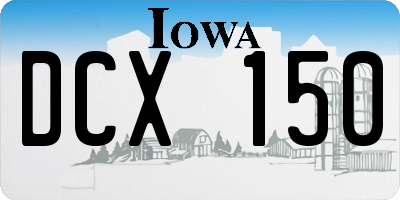 IA license plate DCX150