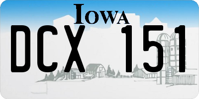 IA license plate DCX151