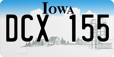 IA license plate DCX155