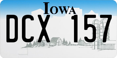 IA license plate DCX157