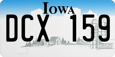 IA license plate DCX159