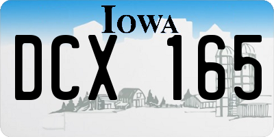 IA license plate DCX165