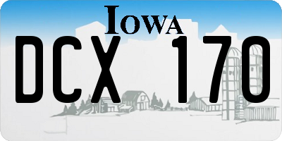 IA license plate DCX170