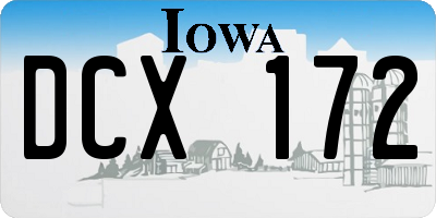 IA license plate DCX172
