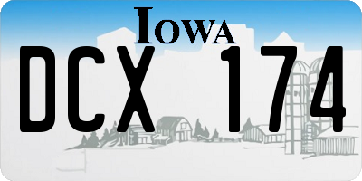 IA license plate DCX174
