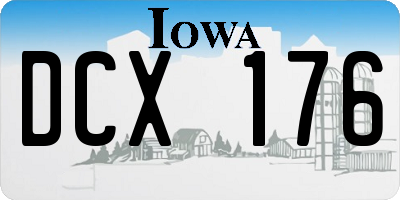IA license plate DCX176