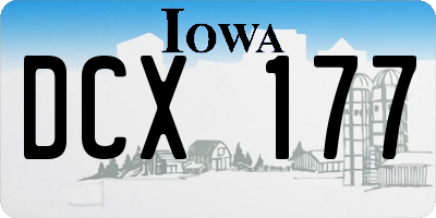 IA license plate DCX177