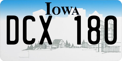 IA license plate DCX180
