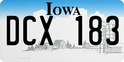 IA license plate DCX183