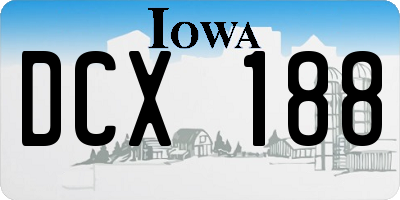 IA license plate DCX188
