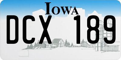 IA license plate DCX189