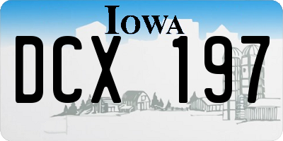 IA license plate DCX197