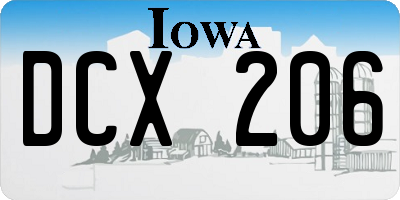 IA license plate DCX206