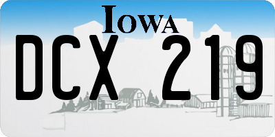 IA license plate DCX219