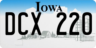 IA license plate DCX220
