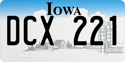 IA license plate DCX221