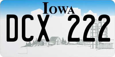 IA license plate DCX222