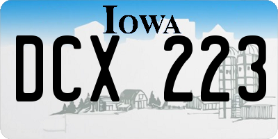 IA license plate DCX223
