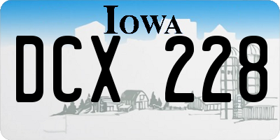 IA license plate DCX228