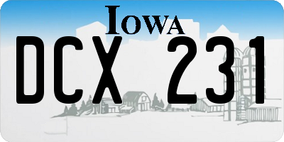 IA license plate DCX231