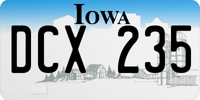 IA license plate DCX235
