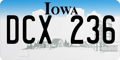 IA license plate DCX236