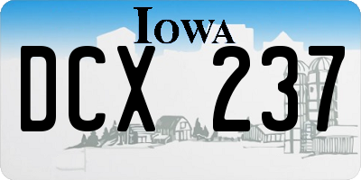 IA license plate DCX237