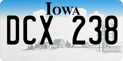 IA license plate DCX238