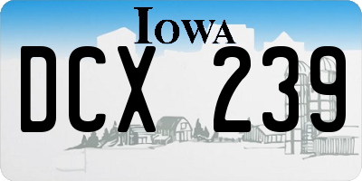 IA license plate DCX239