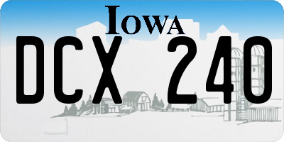 IA license plate DCX240