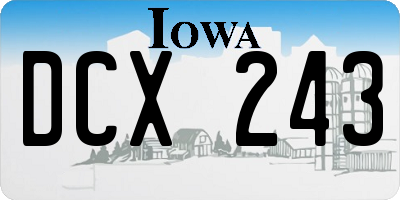 IA license plate DCX243
