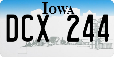 IA license plate DCX244