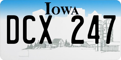IA license plate DCX247