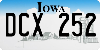 IA license plate DCX252