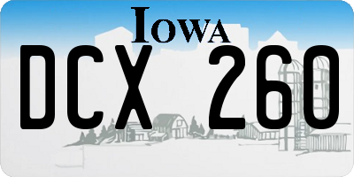 IA license plate DCX260