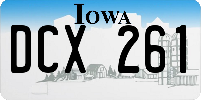 IA license plate DCX261