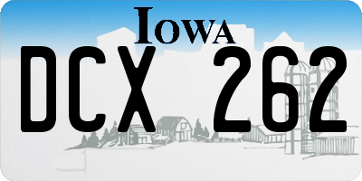 IA license plate DCX262