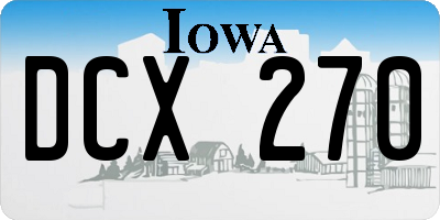 IA license plate DCX270