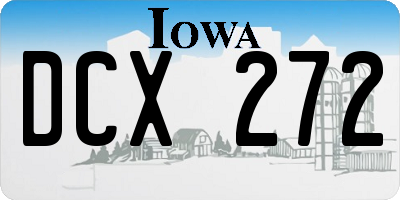 IA license plate DCX272