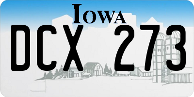 IA license plate DCX273