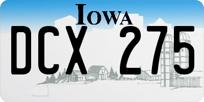 IA license plate DCX275