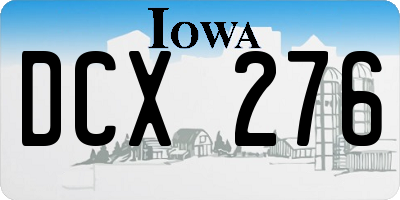 IA license plate DCX276